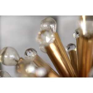 Gilt Brass Pendant Lamp with Swarovski Balls from Ernst Palme, 1960s