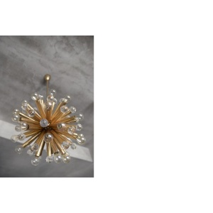 Gilt Brass Pendant Lamp with Swarovski Balls from Ernst Palme, 1960s