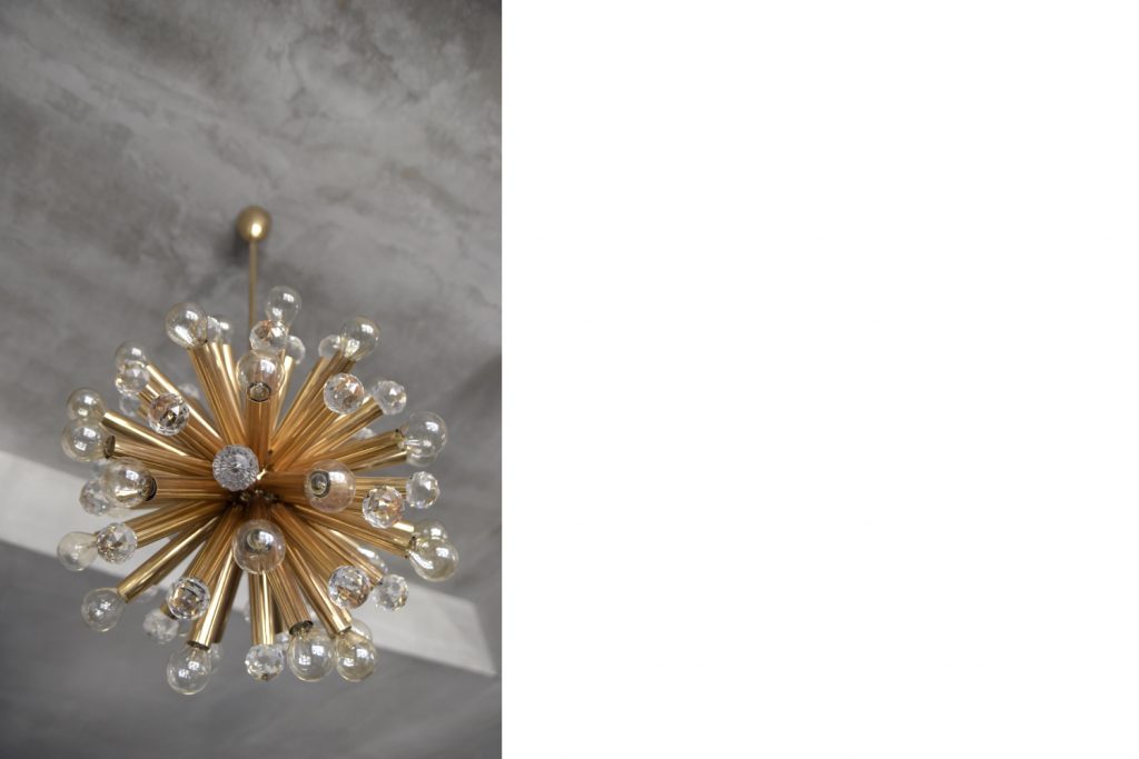 Gilt Brass Pendant Lamp with Swarovski Balls from Ernst Palme, 1960s