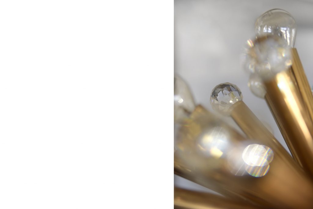 Gilt Brass Pendant Lamp with Swarovski Balls from Ernst Palme, 1960s