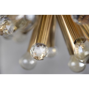 Gilt Brass Pendant Lamp with Swarovski Balls from Ernst Palme, 1960s