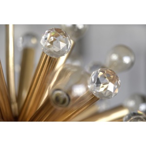 Gilt Brass Pendant Lamp with Swarovski Balls from Ernst Palme, 1960s