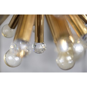 Gilt Brass Pendant Lamp with Swarovski Balls from Ernst Palme, 1960s