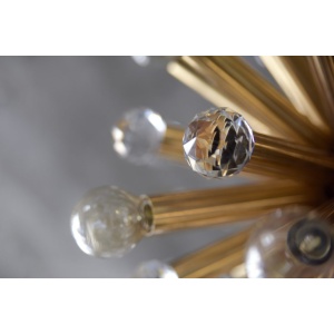 Gilt Brass Pendant Lamp with Swarovski Balls from Ernst Palme, 1960s