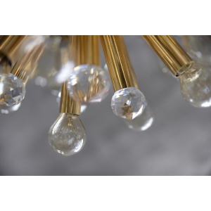 Gilt Brass Pendant Lamp with Swarovski Balls from Ernst Palme, 1960s