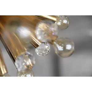 Gilt Brass Pendant Lamp with Swarovski Balls from Ernst Palme, 1960s