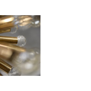 Gilt Brass Pendant Lamp with Swarovski Balls from Ernst Palme, 1960s