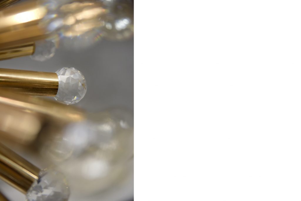 Gilt Brass Pendant Lamp with Swarovski Balls from Ernst Palme, 1960s