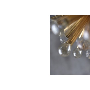 Gilt Brass Pendant Lamp with Swarovski Balls from Ernst Palme, 1960s