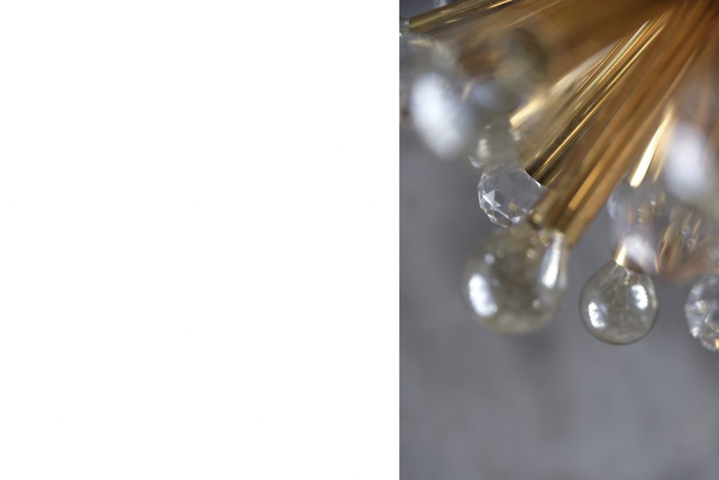 Gilt Brass Pendant Lamp with Swarovski Balls from Ernst Palme, 1960s