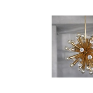 Gilt Brass Pendant Lamp with Swarovski Balls from Ernst Palme, 1960s