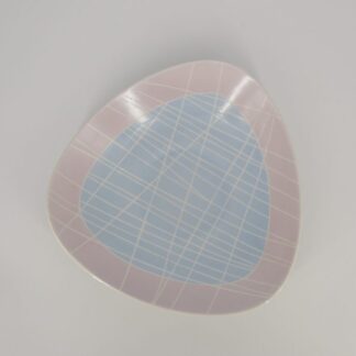 Vintage Porcelain Plate with Stripe Motifs from Weimar Porzellan, 1970s