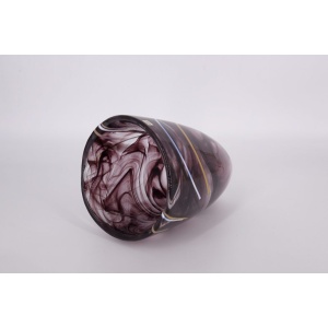 Mid-Century Scandinavian Glass Contrast Vase by Anna Ehrner for Kosta Boda, 1980s