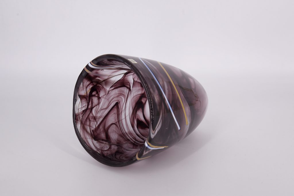 Mid-Century Scandinavian Glass Contrast Vase by Anna Ehrner for Kosta Boda, 1980s