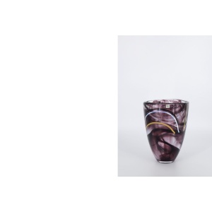 Mid-Century Scandinavian Glass Contrast Vase by Anna Ehrner for Kosta Boda, 1980s