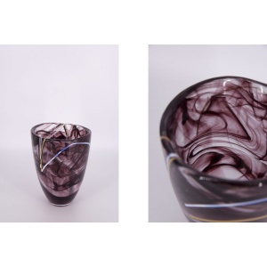 Mid-Century Scandinavian Glass Contrast Vase by Anna Ehrner for Kosta Boda, 1980s