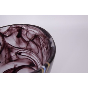 Mid-Century Scandinavian Glass Contrast Vase by Anna Ehrner for Kosta Boda, 1980s