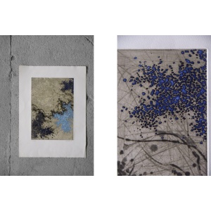 Yannick Ballif, Abstract Serigraph on Woven Paste, 1976
