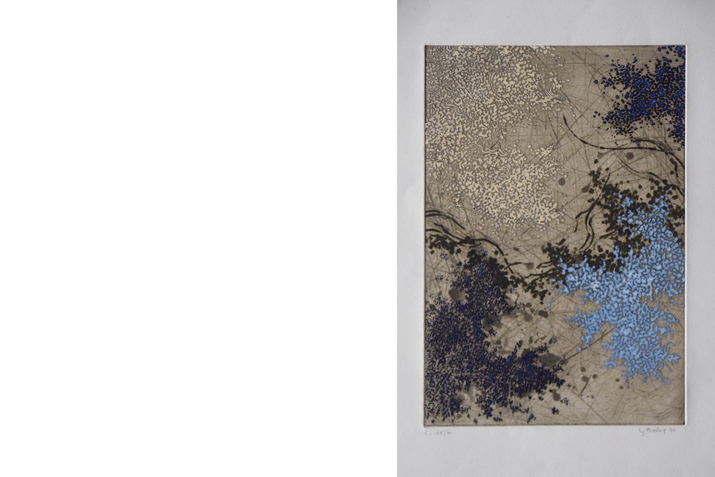 Yannick Ballif, Abstract Serigraph on Woven Paste, 1976