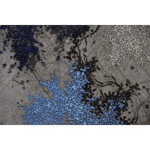 Yannick Ballif, Abstract Serigraph on Woven Paste, 1976