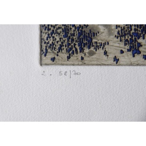 Yannick Ballif, Abstract Serigraph on Woven Paste, 1976