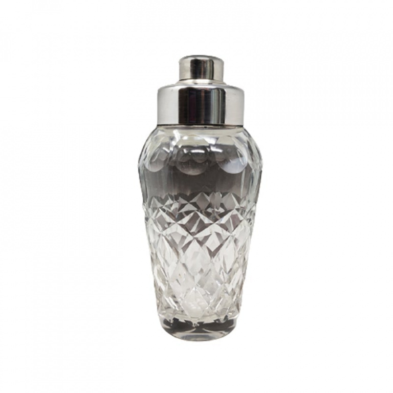 1950s Gorgeous Bohemian Cut Crystal Cocktail Shaker