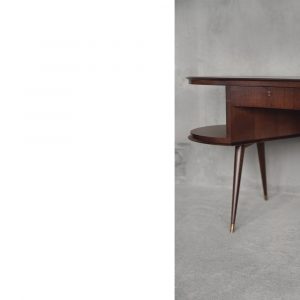 Mid-Century Modern Wenge Organic-Shaped Boomerang Custom Desk, 1960s