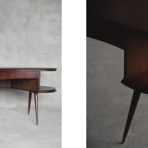 Mid-Century Modern Wenge Organic-Shaped Boomerang Custom Desk, 1960s