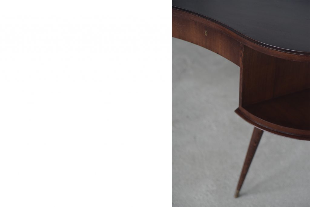Mid-Century Modern Wenge Organic-Shaped Boomerang Custom Desk, 1960s