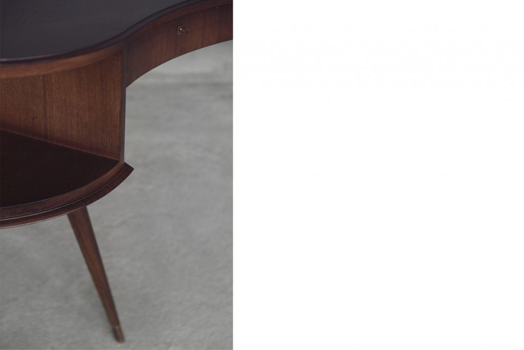 Mid-Century Modern Wenge Organic-Shaped Boomerang Custom Desk, 1960s