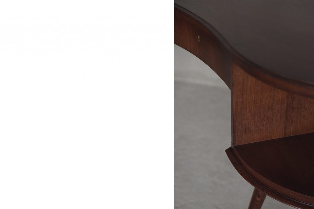 Mid-Century Modern Wenge Organic-Shaped Boomerang Custom Desk, 1960s