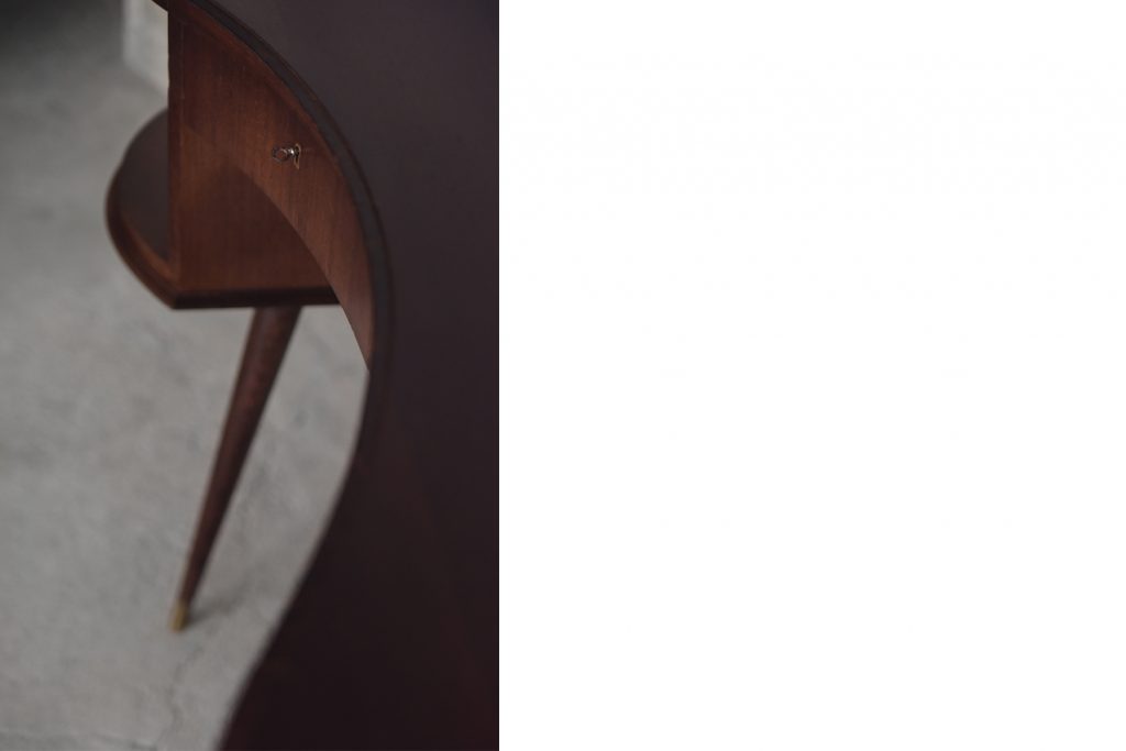 Mid-Century Modern Wenge Organic-Shaped Boomerang Custom Desk, 1960s