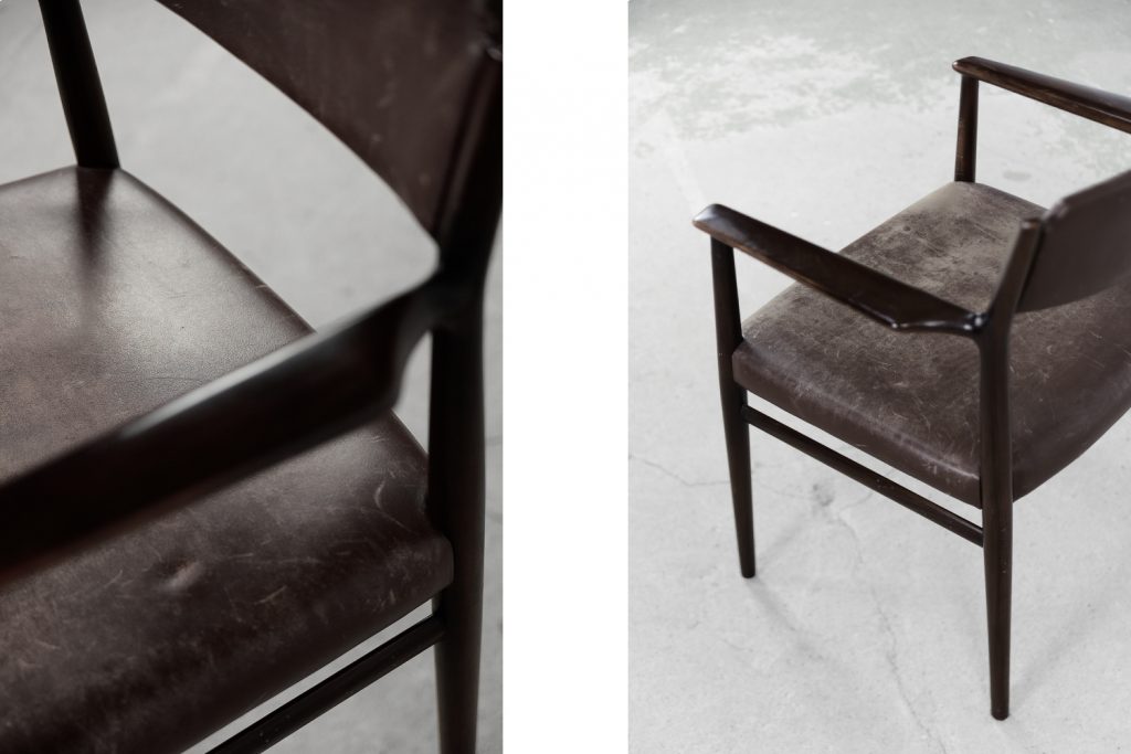 Vintage Mid-Century Modern Brown Leather Executive Chair by Arne Vodder, 1960s.