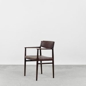 Vintage Mid-Century Modern Brown Leather Executive Chair by Arne Vodder, 1960s.