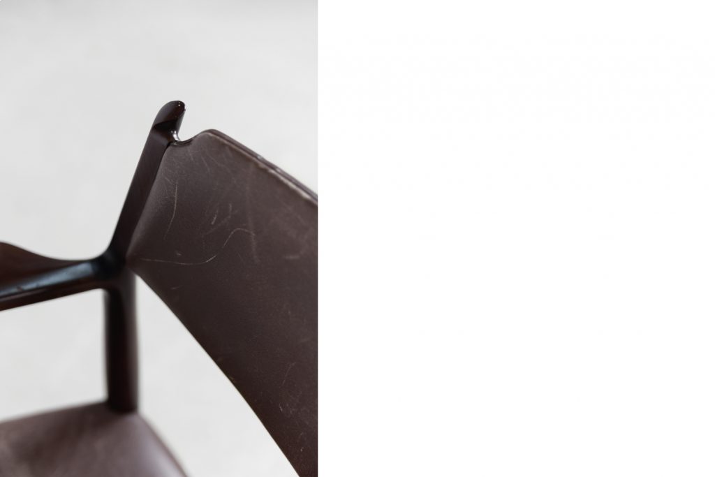 Vintage Mid-Century Modern Brown Leather Executive Chair by Arne Vodder, 1960s.