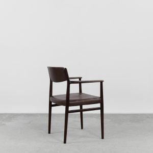 Vintage Mid-Century Modern Brown Leather Executive Chair by Arne Vodder, 1960s.