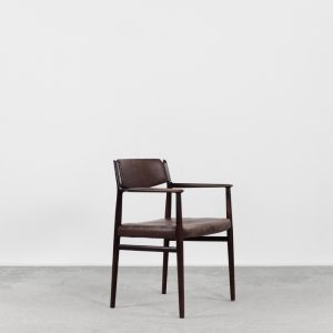 Vintage Mid-Century Modern Brown Leather Executive Chair by Arne Vodder, 1960s.