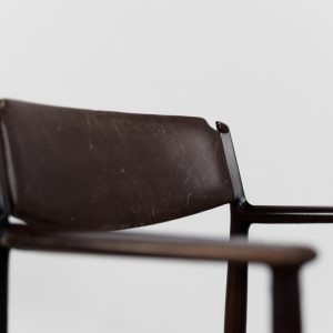 Vintage Mid-Century Modern Brown Leather Executive Chair by Arne Vodder, 1960s.