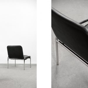 Vintage Minimalist Chrome Armchair from Thonet, 1970s., Set of 2
