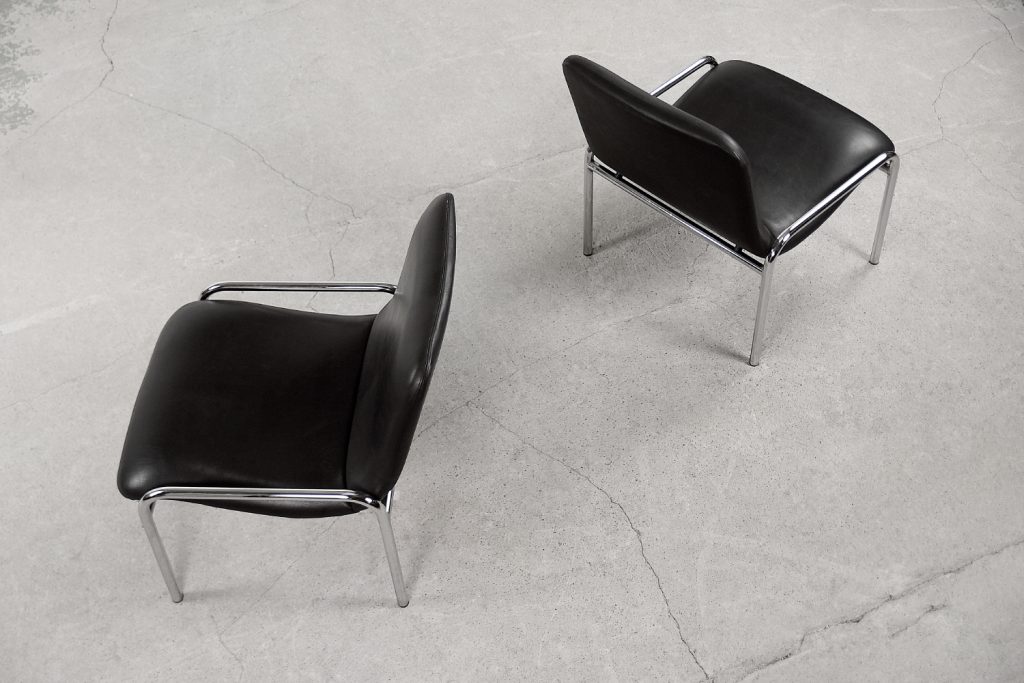 Vintage Minimalist Chrome Armchair from Thonet, 1970s., Set of 2