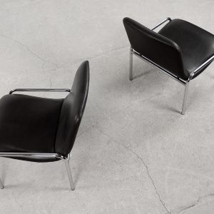 Vintage Minimalist Chrome Armchair from Thonet, 1970s., Set of 2