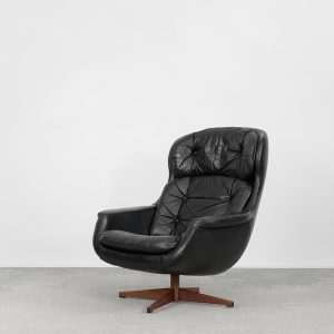 Swedish Modernist Leather Swivel Lounge Chair from Selig Imperial, 1970s