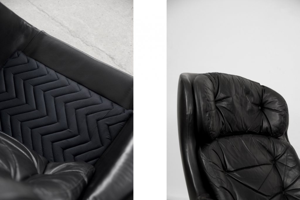 Swedish Modernist Leather Swivel Lounge Chair from Selig Imperial, 1970s