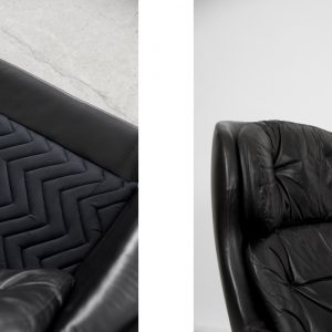 Swedish Modernist Leather Swivel Lounge Chair from Selig Imperial, 1970s