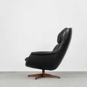 Swedish Modernist Leather Swivel Lounge Chair from Selig Imperial, 1970s