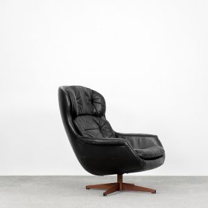 Swedish Modernist Leather Swivel Lounge Chair from Selig Imperial, 1970s