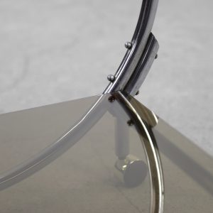 Vintage Art Déco Chrome and Glass Round Bar Cart, 1930s