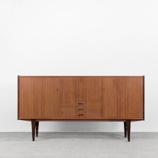 Scandinavian Classic Teak High Sideboard with Drawers, 1960s