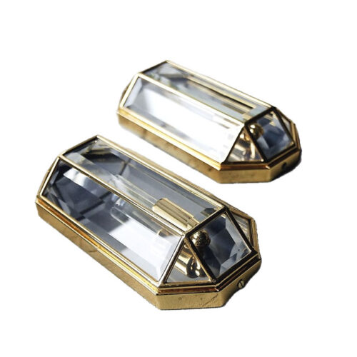 Geometric Mid-Century Modern Sconces in Brass, 1970s