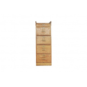 Industrial Oak Filing Cabinet, 1920s
